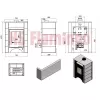 Kachlová kamna AQUAFLAM VARIO PERU 11/7kW, kachle zelená Flamingo HSF34-118
