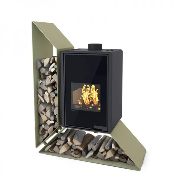 Krbová kamna FLAMINGO DELUXE KAMPA levá, olivová Flamingo HSF42-011