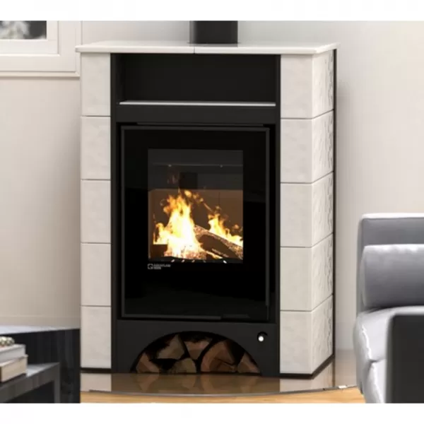 Kachlová kamna AQUAFLAM VARIO PERU 11/5kW, kachle bílá Flamingo HSF34-111
