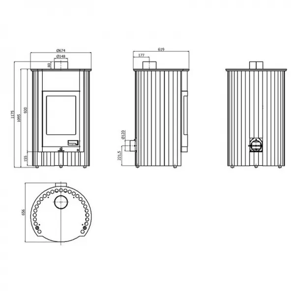 Krbová kamna MASTERFLAMME Grande I, šedá Flamingo HSF41-021