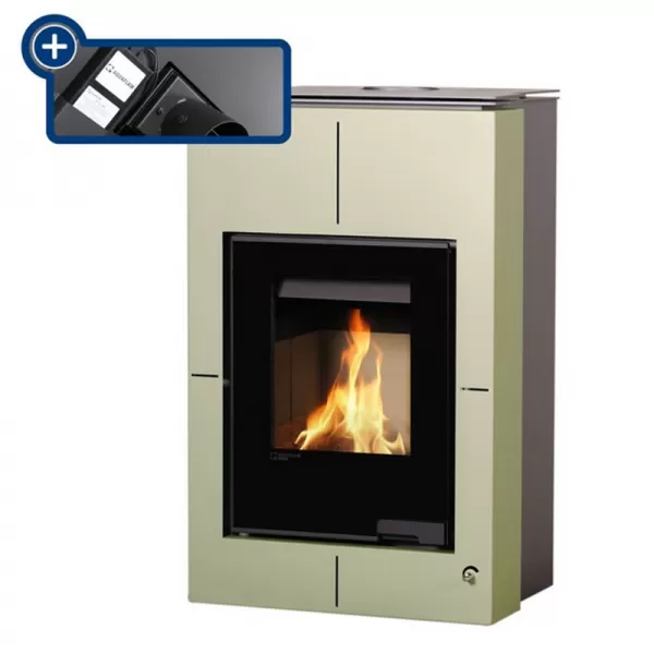 Krbová kamna AQUAFLAM VARIO SAPORO 11/5kW olivová, elektronická regulace Flamingo HSF34-081