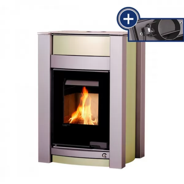 Krbová kamna AQUAFLAM VARIO KALMAR 11/7kW olivová, elektronická regulace Flamingo HSF34-063