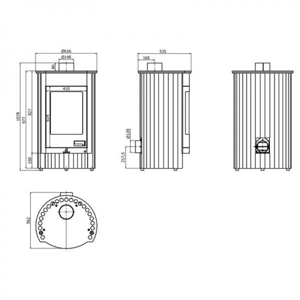 Krbová kamna MASTERFLAMME Medie I, šedá Flamingo HSF41-027