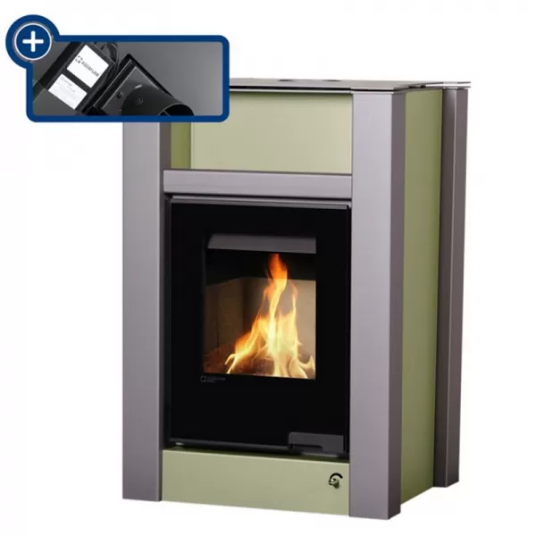 Krbová kamna AQUAFLAM VARIO LEND 11/5kW olivová, elektronická regulace Flamingo HSF34-069