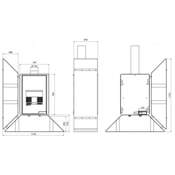Krbová kamna FLAMINGO DELUXE KAMPA levá, černá Flamingo HSF42-007
