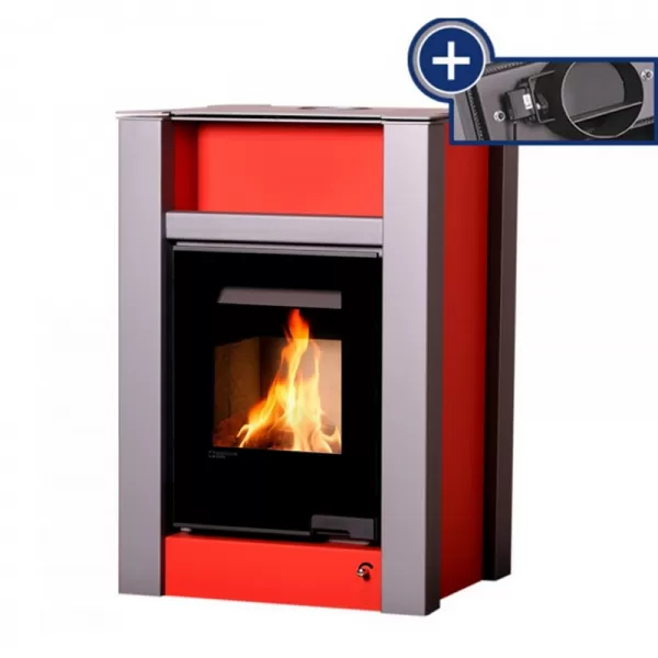 Krbová kamna AQUAFLAM VARIO LEND 11/7kW červená, elektronická regulace Flamingo HSF34-073