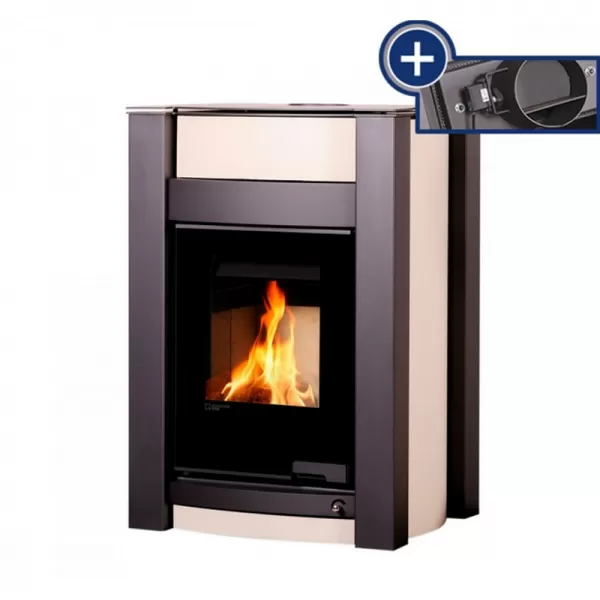 Krbová kamna AQUAFLAM VARIO KALMAR 11/7kW krémová, elektronická regulace Flamingo HSF34-064