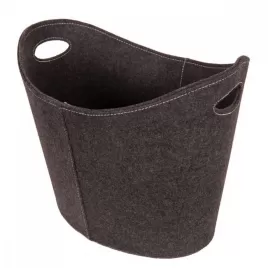 Koš na dřevo plstěný oválný, šedý Flamingo HSF15-087