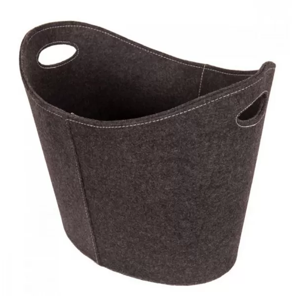 Koš na dřevo plstěný oválný, šedý Flamingo HSF15-087