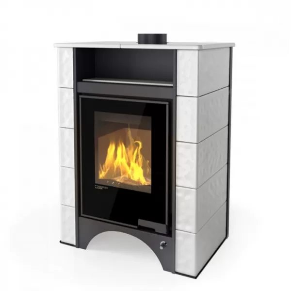 Kachlová kamna AQUAFLAM VARIO PERU 11/7kW, kachle bílá Flamingo HSF34-112