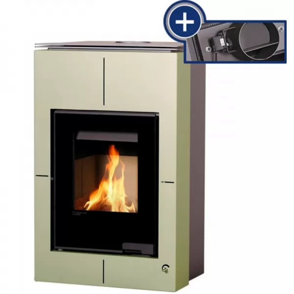 Krbová kamna AQUAFLAM VARIO SAPORO 11/7kW olivová, elektronická regulace Flamingo HSF34-087