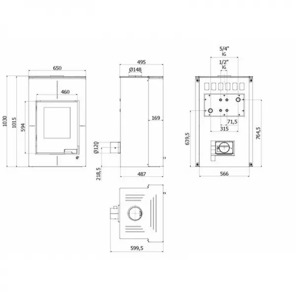 Krbová kamna AQUAFLAM VARIO SAPORO 11/7kW červená Flamingo HSF34-043