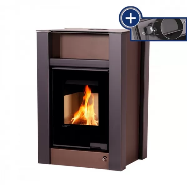 Krbová kamna AQUAFLAM VARIO LEND 11/7kW hnědá - sametová, elektronická regulace Flamingo HSF34-074