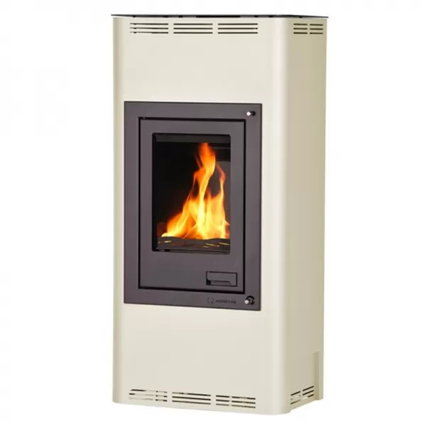 Krbová kamna AQUAFLAM 7 s výměníkem - krémová, automatická regulace Flamingo HSF29-034