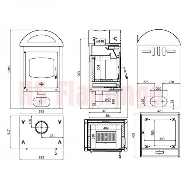 Krbová kamna FLAMINGO MELAND dlažba Javor Flamingo HSF02-050