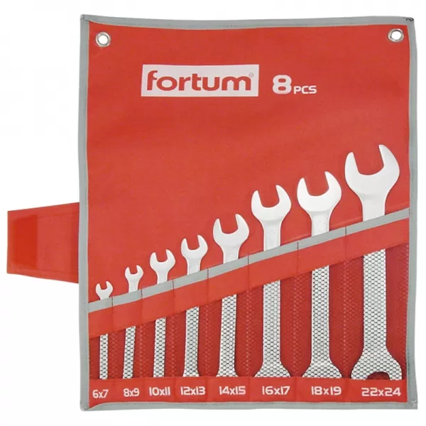 Klíče ploché sada 8ks 6x7, 8x9, 10x11, 12x13, 14x15, 16x17, 18x19, 22x24mm FORTUM 4730104