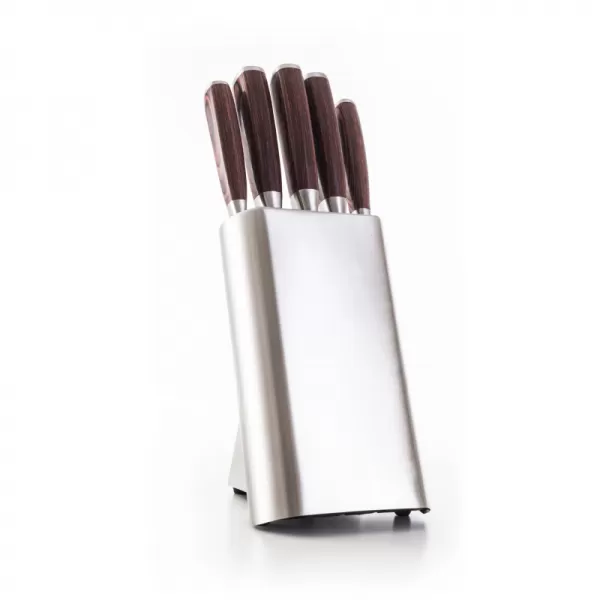 Sada nožů G21 Gourmet Steely 5 ks + nerez blok