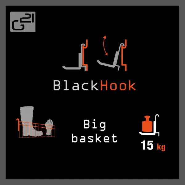 Závěsný systém G21 BlackHook big basket 63 x 14 x 35 cm