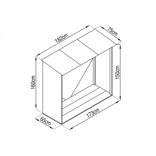 Přístřešek na dřevo G21 WOH 136 - 182 x 75 cm, zelený