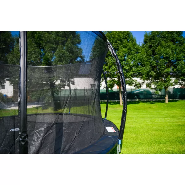 Trampolína G21 SpaceJump 430 cm, černá, s ochrannou sítí + schůdky zdarma
