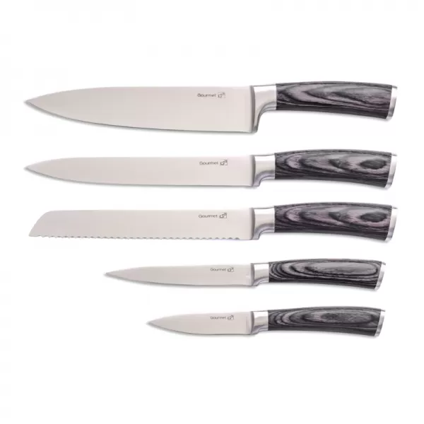 Sada nožů G21 Gourmet Rustic 5 ks + bambusový blok