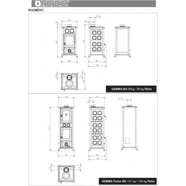 Kachlová kamna bílá Nordica Gemma Elegance