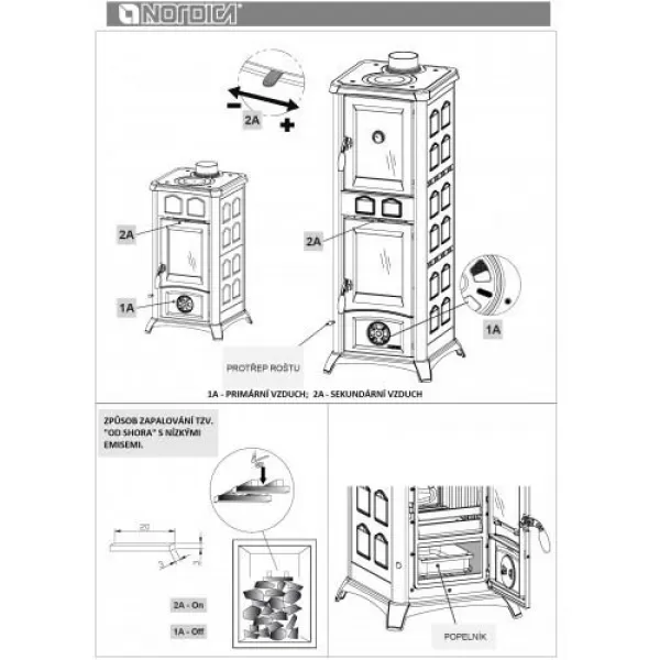 Kachlová kamna bordó Nordica Gemma Elegance