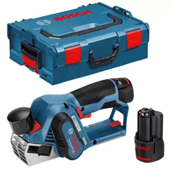 Aku hoblík 2x3,0Ah + L-Boxx Bosch GHO 12V-20 Professional