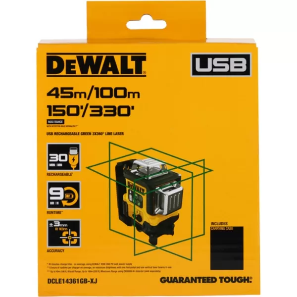Laser 3x360 zelený TSTAK DeWALT DCLE14361GB