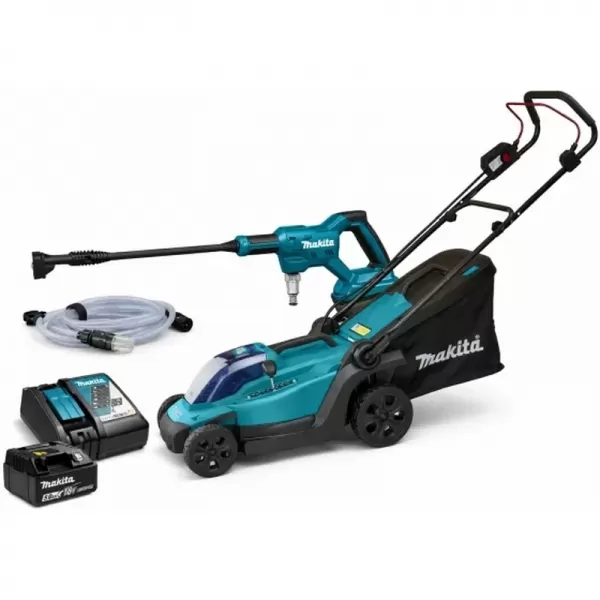 Zahradní aku set 18V/1x5,0Ah Sekačka DLM330 + Tlaková myčka DHW180 Makita DLX2583T