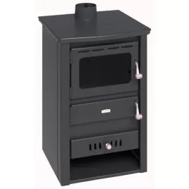 Krbová kamna s výměníkem a litinovou plotnou Prity K22 CP W10 černá