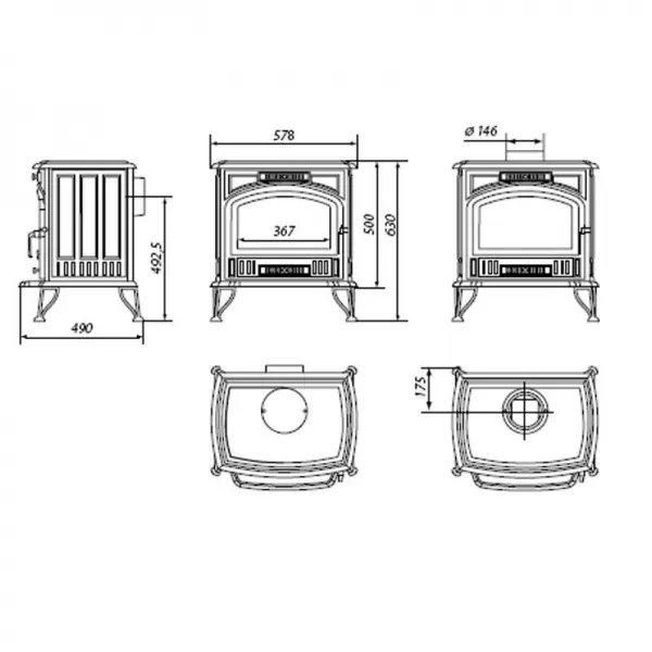 Krbová kamna 130mm KRATKI KOZA K6 375962