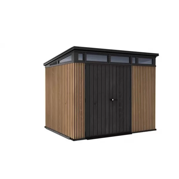Záhradný domček 9x7 Vertical hnedý, s podlahou Keter PENT Signature 610679