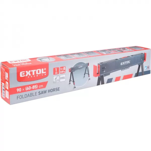 Koza stavební skládací 1kus, nosnost 550kg, výška 60-85cm Extol Premium 8859999