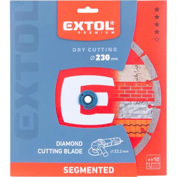Kotouč diamantový řezný segmentový - suché řezání, 230x22,2x2,6mm Extol Premium 8803015