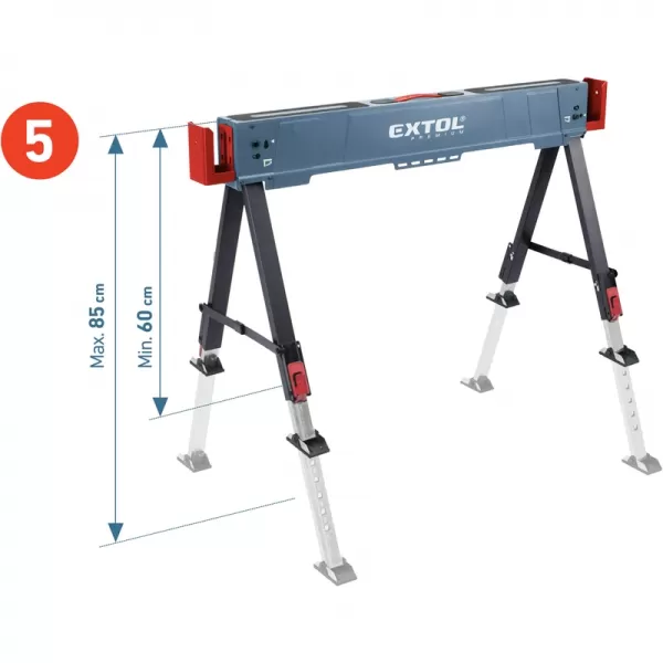Koza stavební skládací 1kus, nosnost 550kg, výška 60-85cm Extol Premium 8859999
