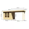 Dřevěný domek KARIBU ASKOLA 3 + přístavek 280 cm (77726) natur LG1768
