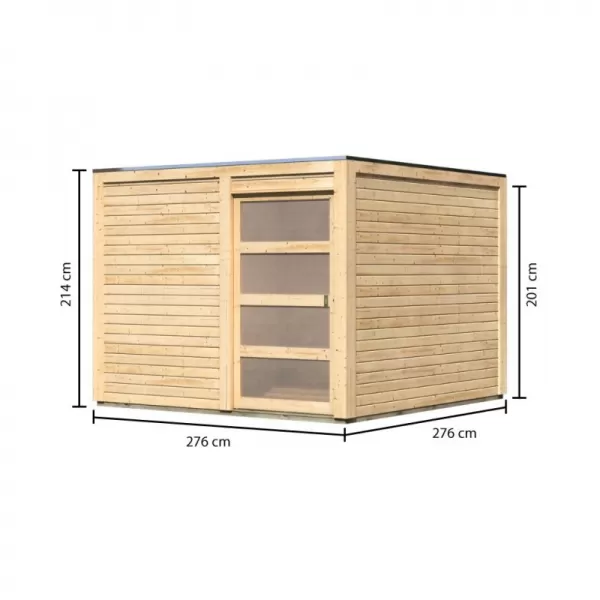 Dřevěný domek KARIBU QUBIC 2 (88527) natur LG2194