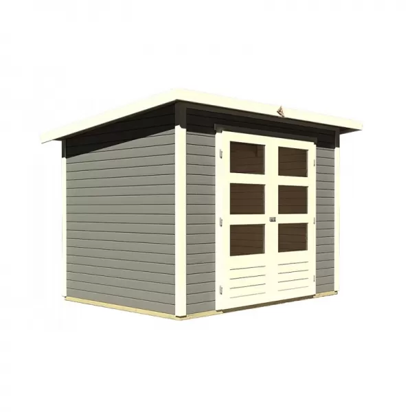 Dřevěný domek KARIBU STOCKACH 3 (82979) tm. Šedý LG1716