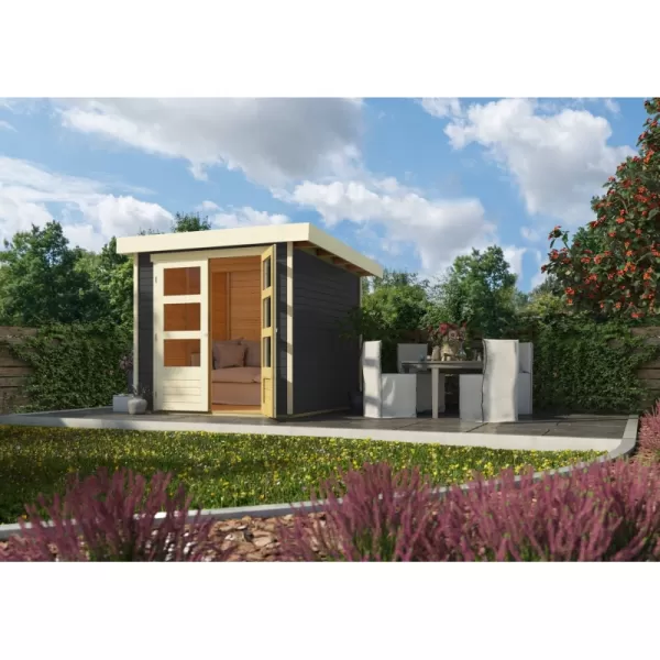 Dřevěný domek KARIBU ASKOLA 2 (82901) tm. šedý LG1759