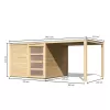 Dřevěný domek KARIBU QUBIC 2 + přístavek 266 cm (88528) natur LG2480