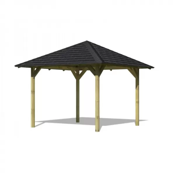 Zahradní altán KARIBU SEVILLA 68819 vč. černého střešního šindele LG1940