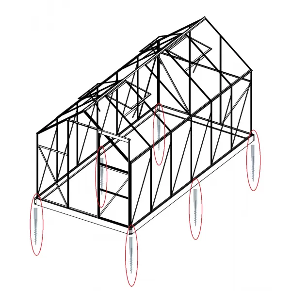 Sada 6 zemní vruty (modely 6x8, 6x10, 6x12, 4400 - 7500)