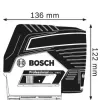Křížový laser Bosch GCL 2-50 C Professional + aku 2,0Ah + L-Boxx 136