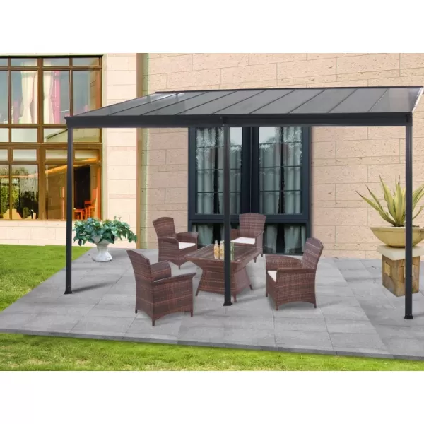 Hliníková pergola LANITPLAST WALL 43 antracit + bronz PC LG2122