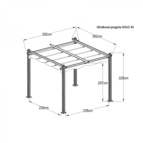 Hliníková pergola LANITPLAST SOLO 33 LG2079