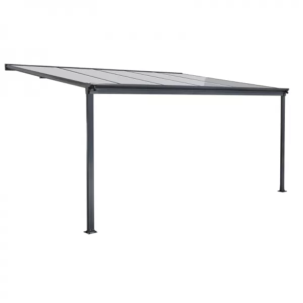 Hliníková pergola LANITPLAST WALL 33 antracit + opál PC LG2118