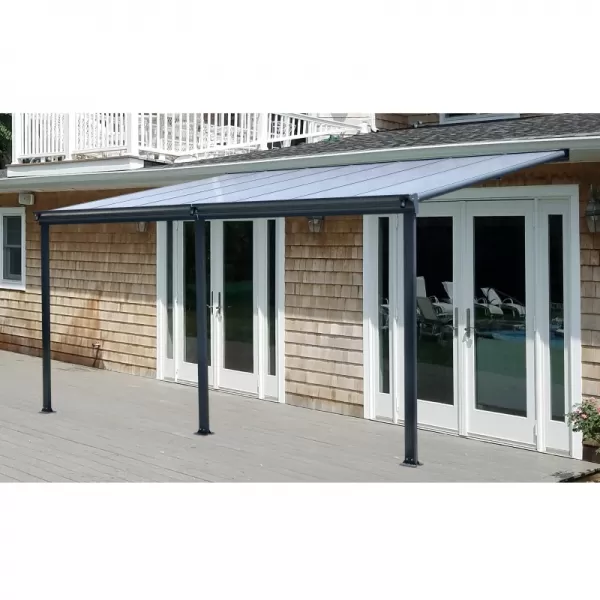 Hliníková pergola LANITPLAST WALL 53 antracit + čirý PC LG2129