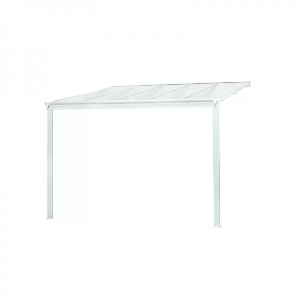 Hliníková pergola LANITPLAST WALL 33 biela + číry PC LG2085