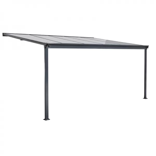 Hliníková pergola LANITPLAST WALL 33 antracit + čirý PC LG2086